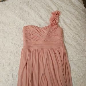 Pink chiffon high-low dress